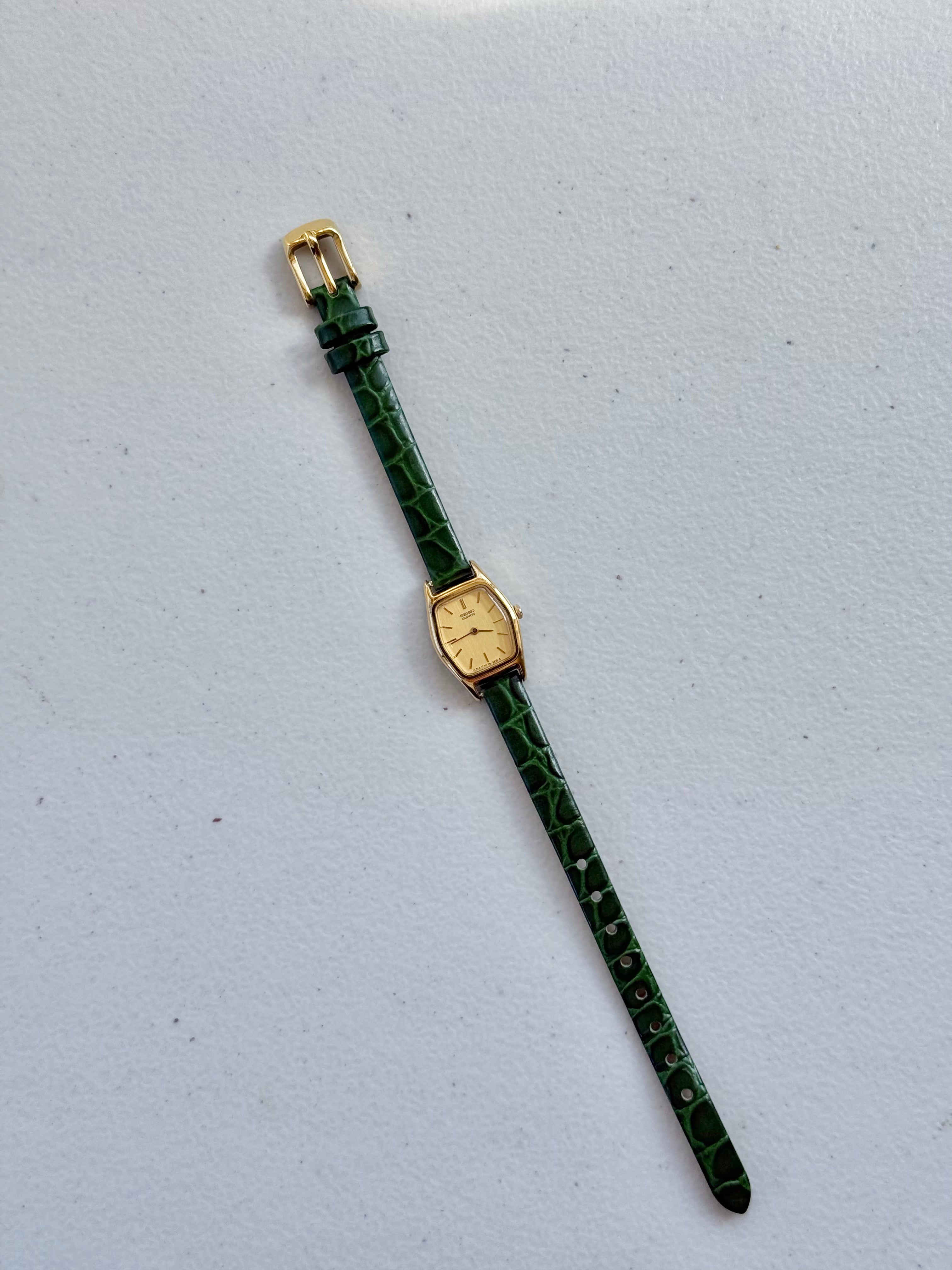 1985 Seiko Quartz Gold Tone Tonneau Watch