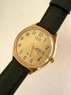 Vintage “CQ” Citizen Quartz Gold Tone Day Date Watch