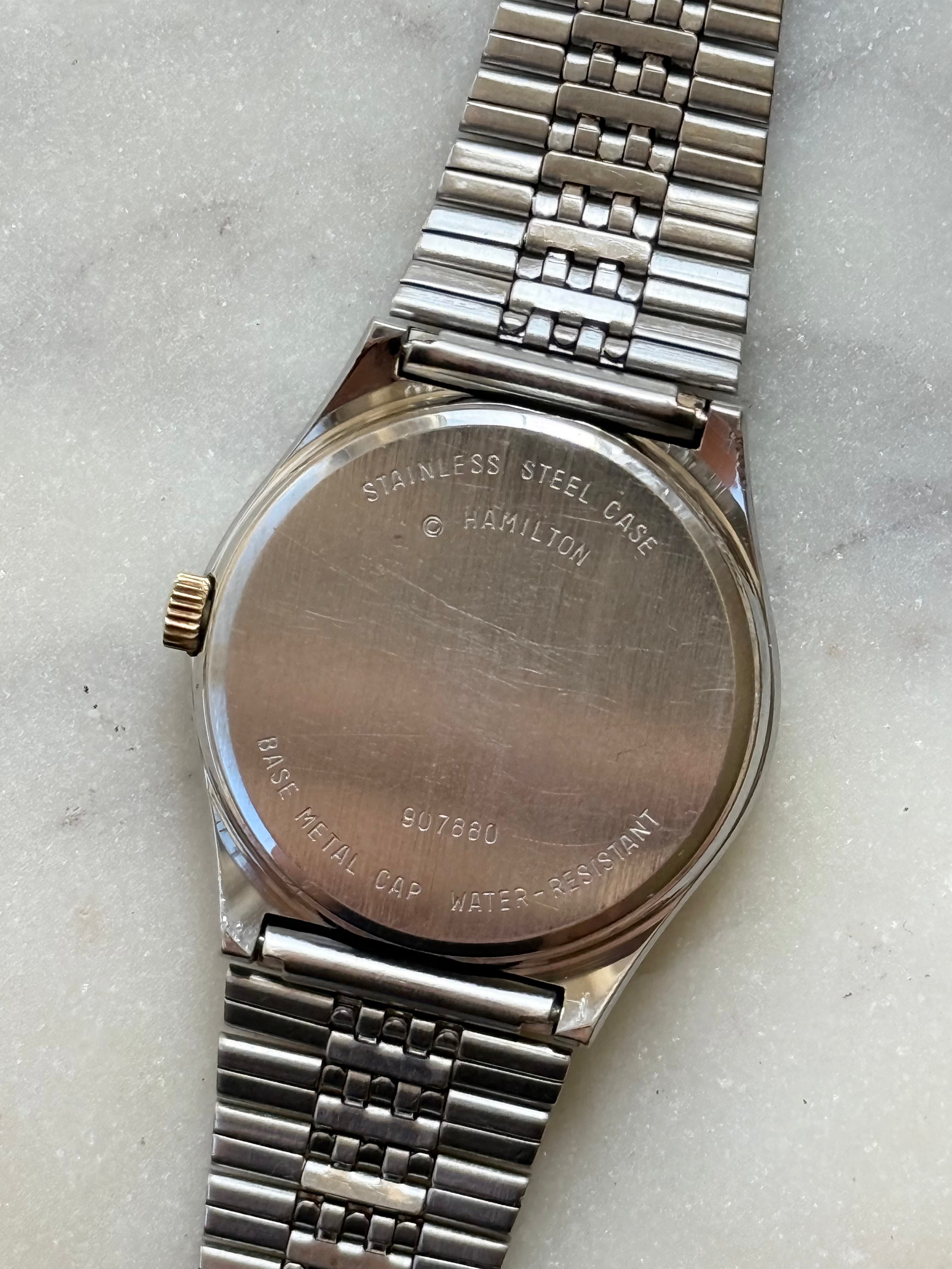 1990's Hamilton Quartz Two Tone Day Date Watch