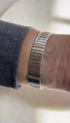 1980's Hamilton Swiss Quartz Two Tone Day Date Tonneau Watch