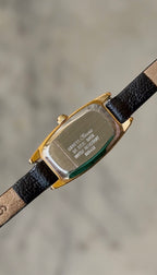 1990's Geneve Quartz "La Virgen De Guadalupe" Gold Tone Tonneau Tank Watch
