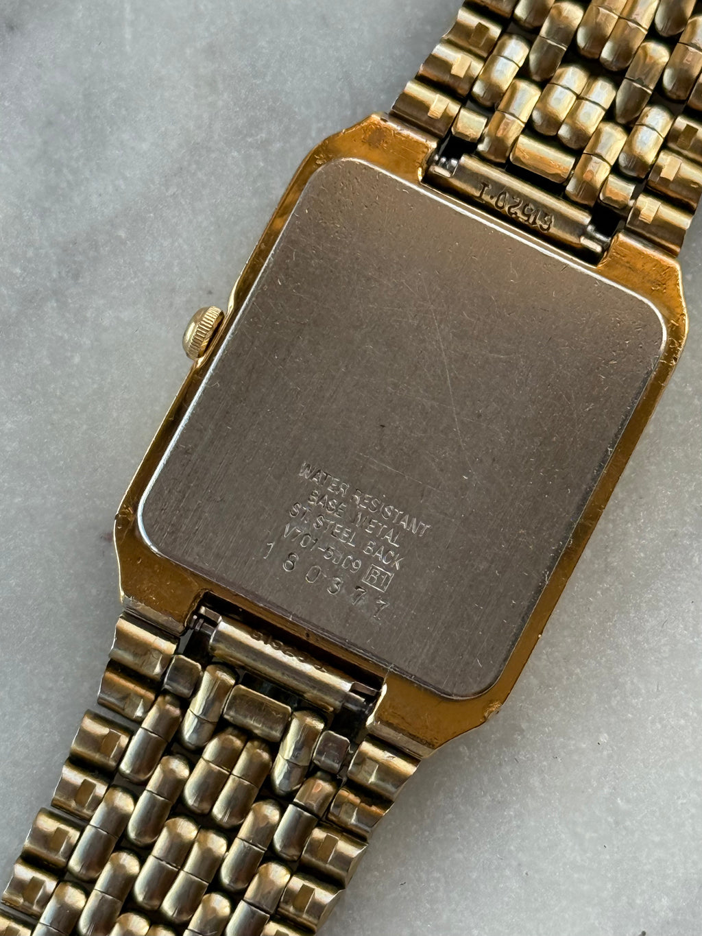 1991 Seiko Quartz Gold Tone Tank Watch
