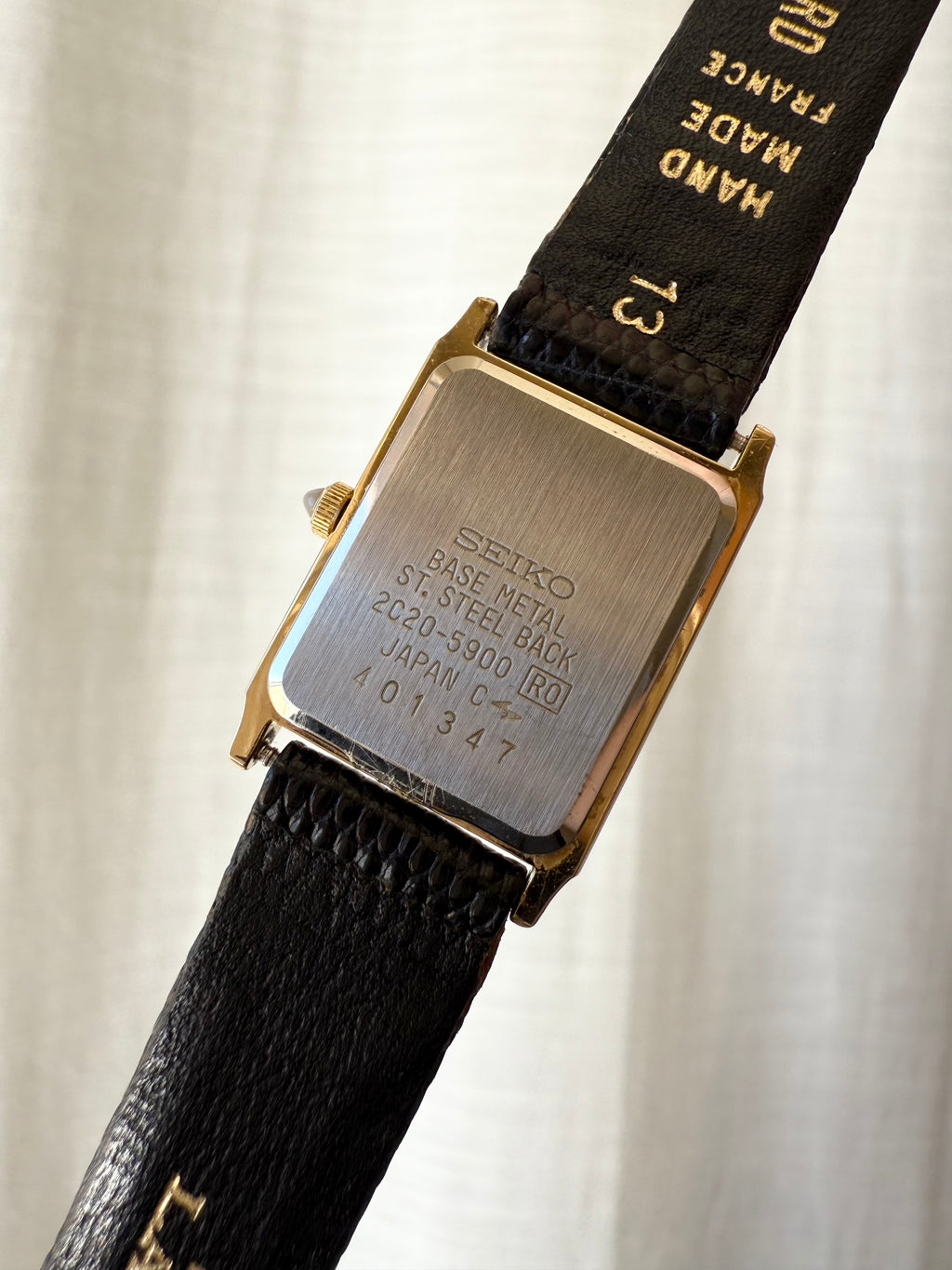 1984 Seiko Quartz Gold Tone Tank Watch