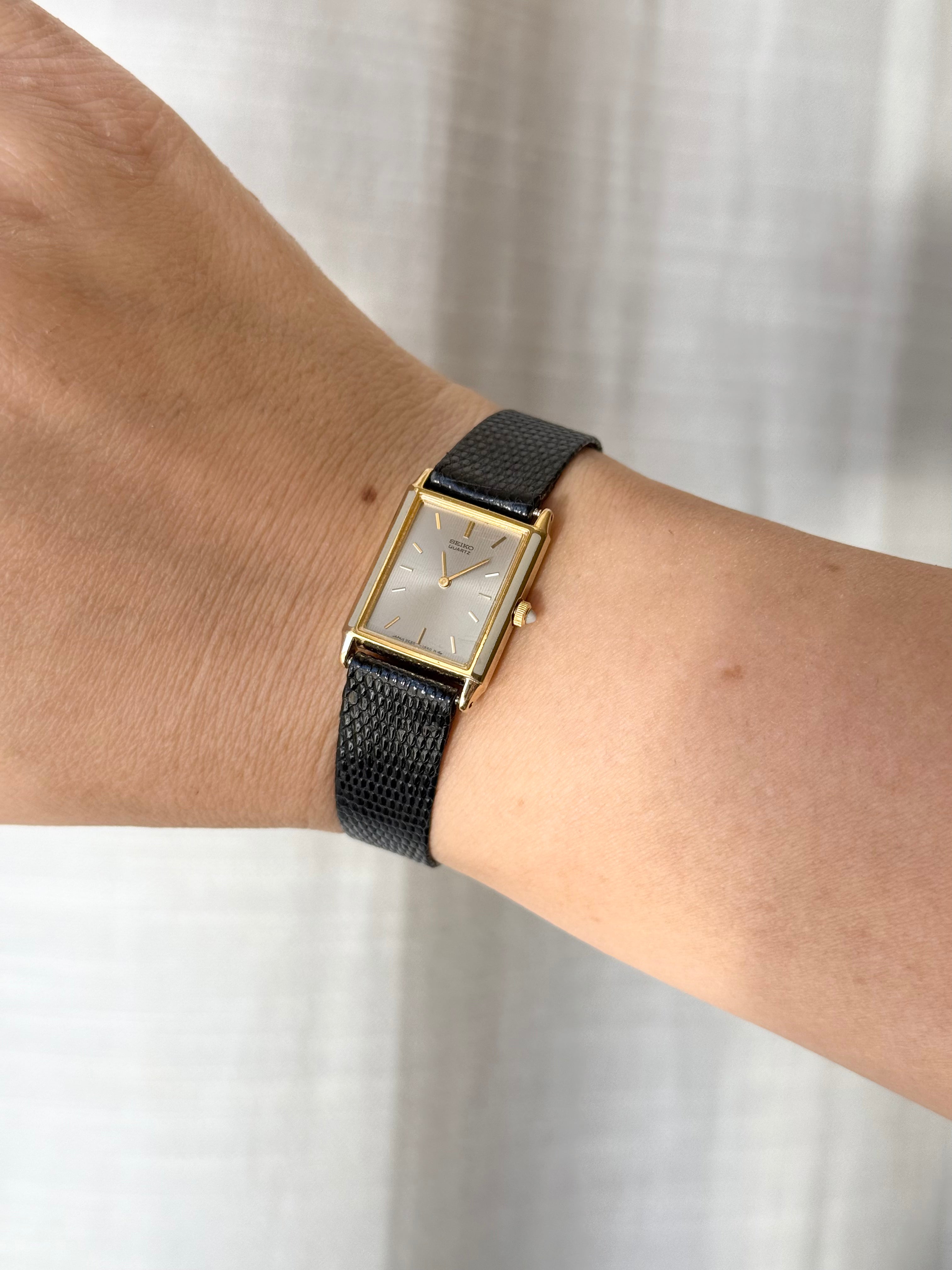 1984 Seiko Quartz Gold Tone Tank Watch