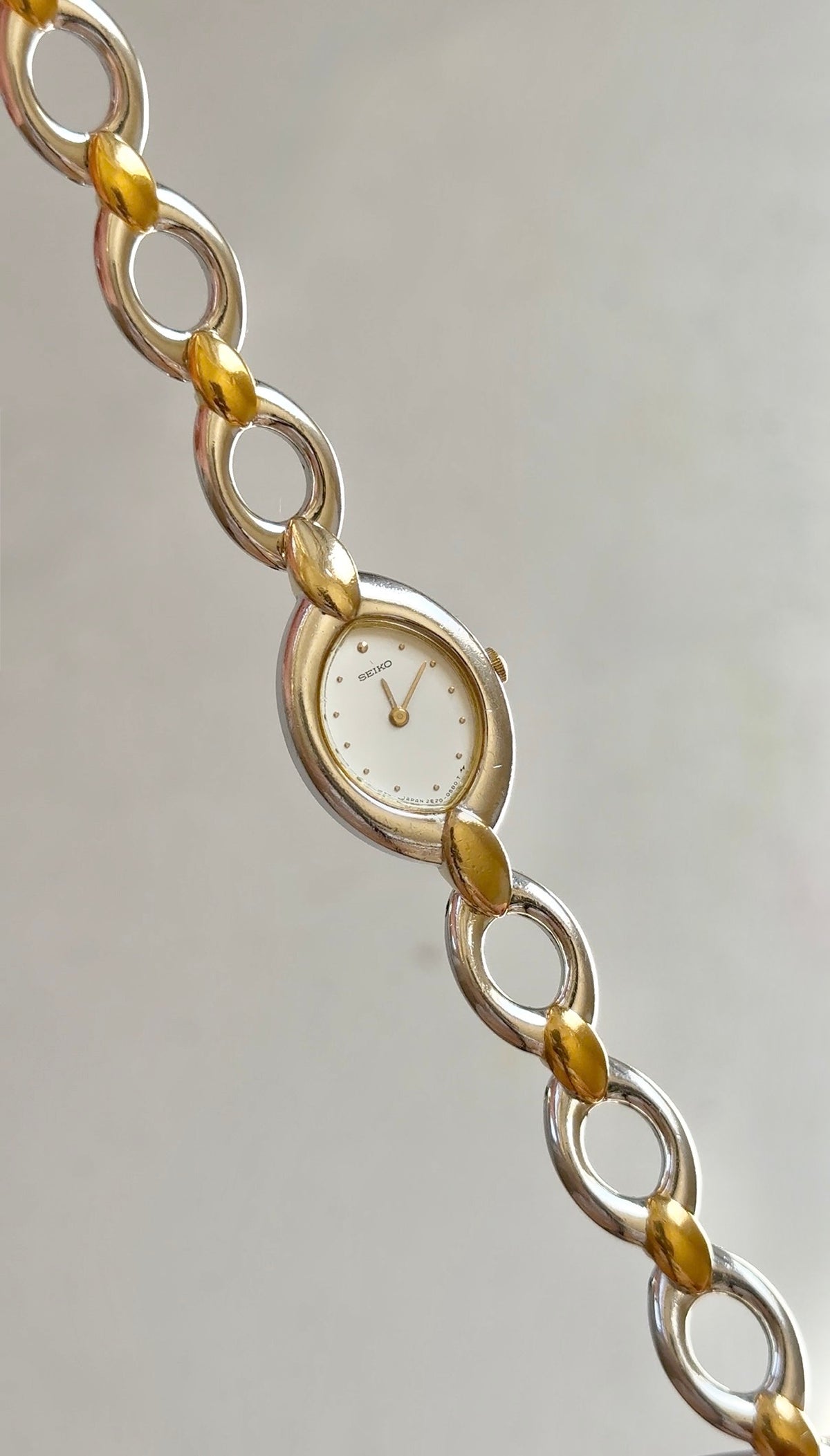 1985 Seiko Oval Two Tone Bracelet Watch