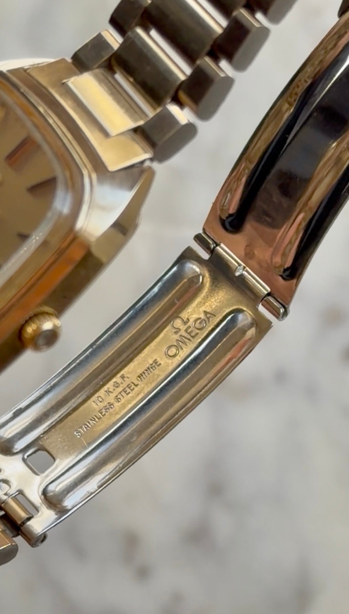 1970s Omega Constellation Quartz 10k Gold Filled TV Dial Watch
