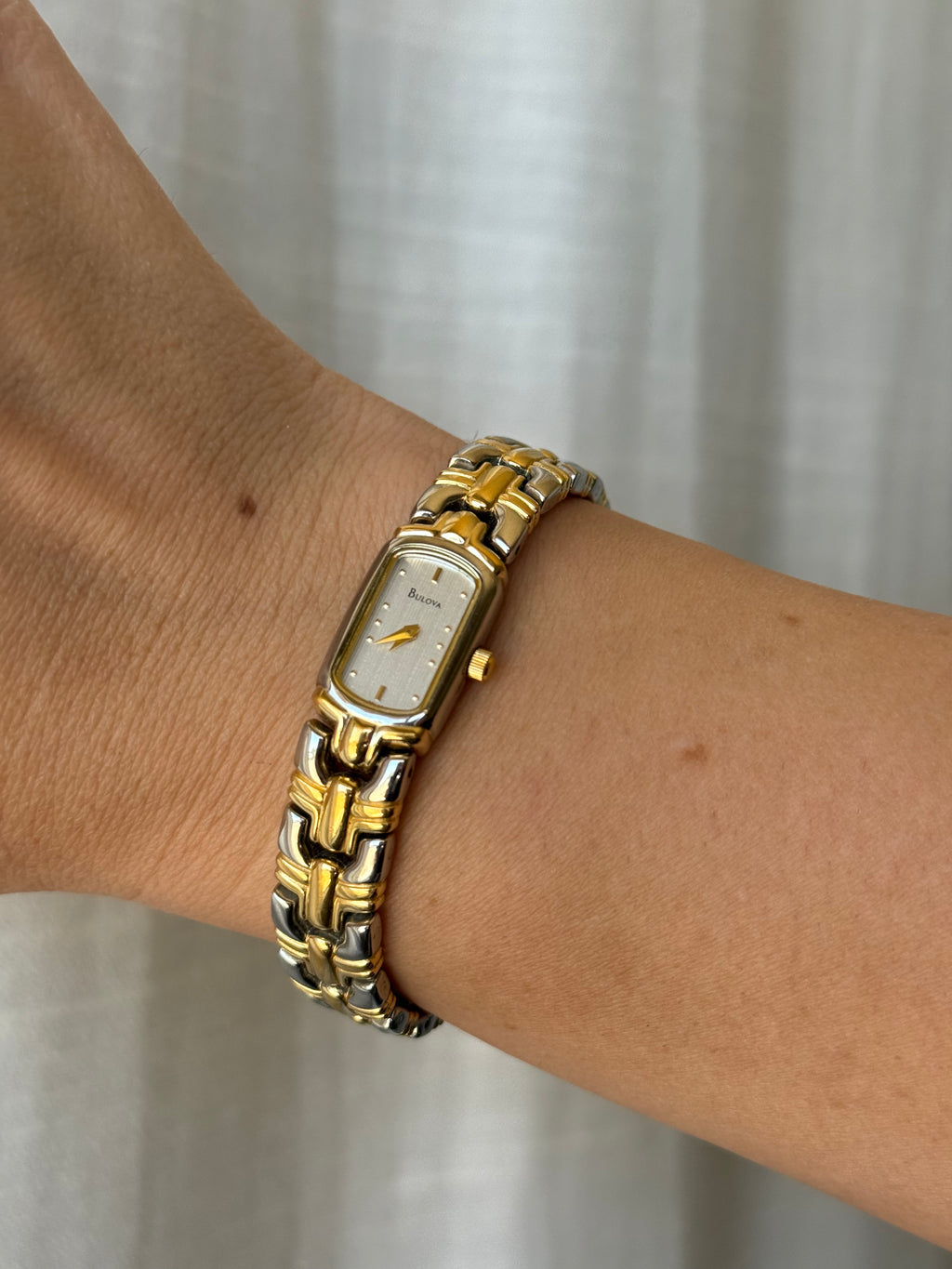 1996 Bulova Quartz Two Tone Bracelet Watch