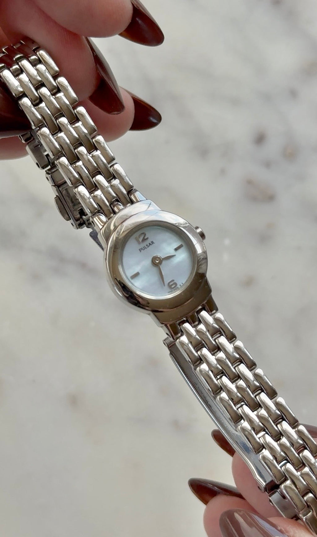 1995 Pulsar By Seiko MOP Bracelet Watch