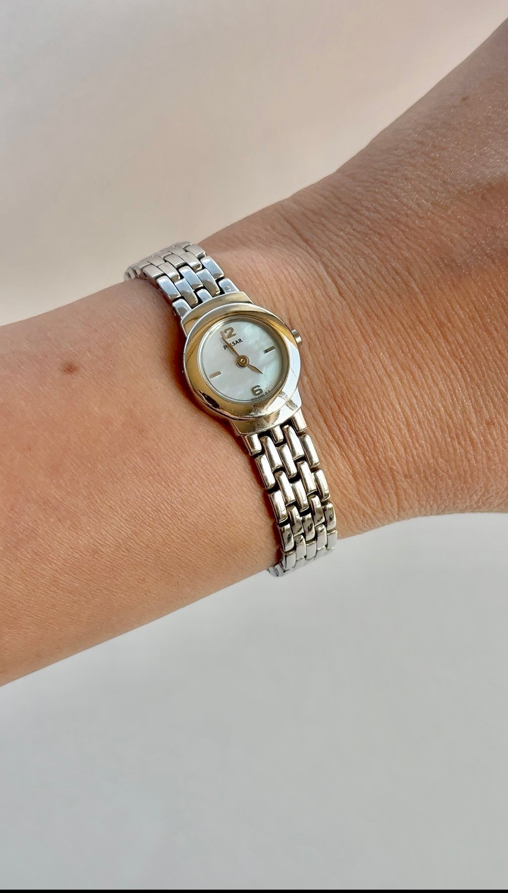 1995 Pulsar By Seiko MOP Bracelet Watch