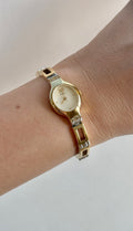 2001 Timex Quartz MOP Two Tone Oval Watch