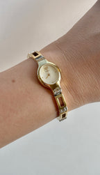 2001 Timex Quartz MOP Two Tone Oval Watch