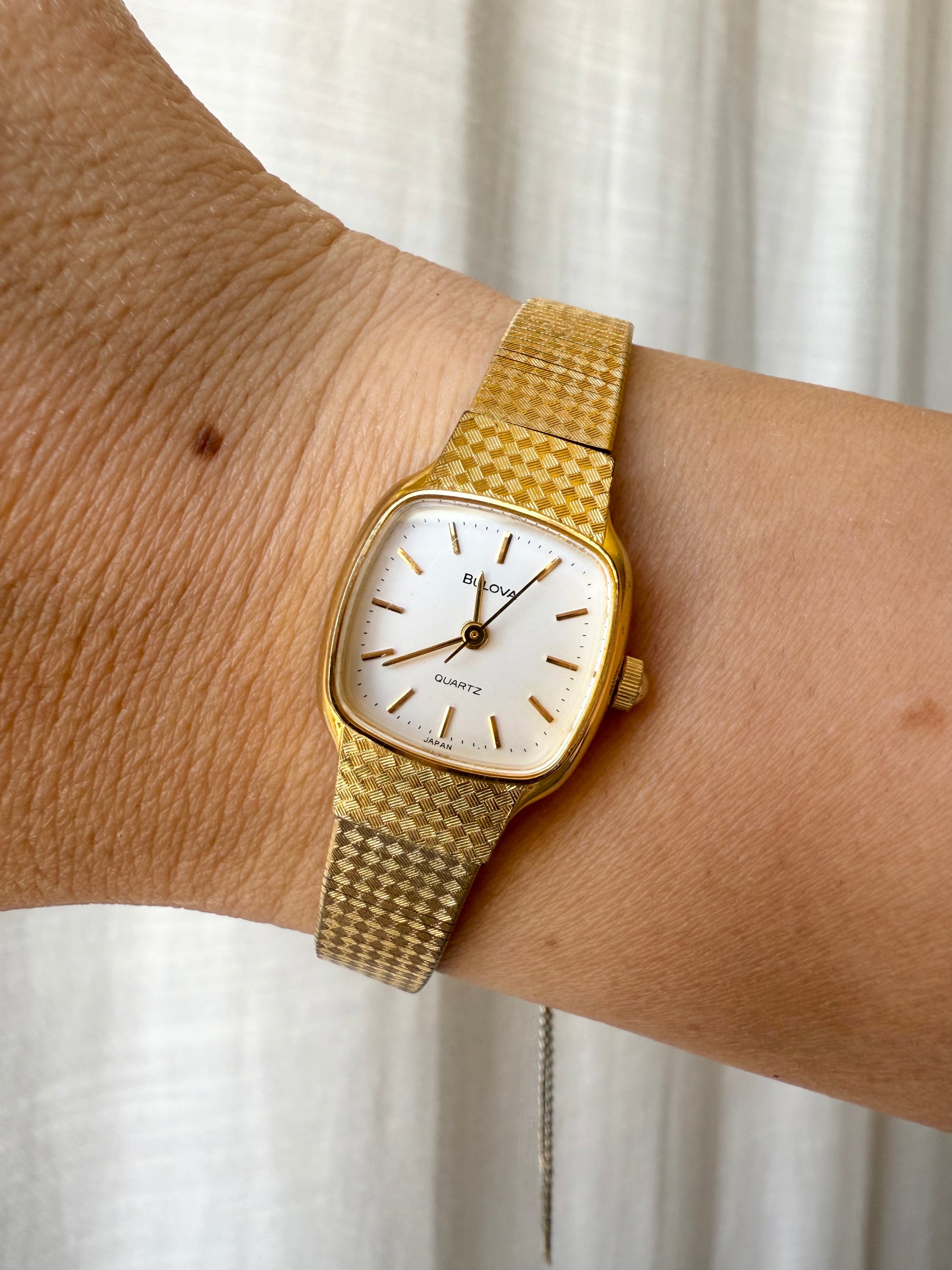 1980 Bulova Gold Electro Plated Quartz Watch