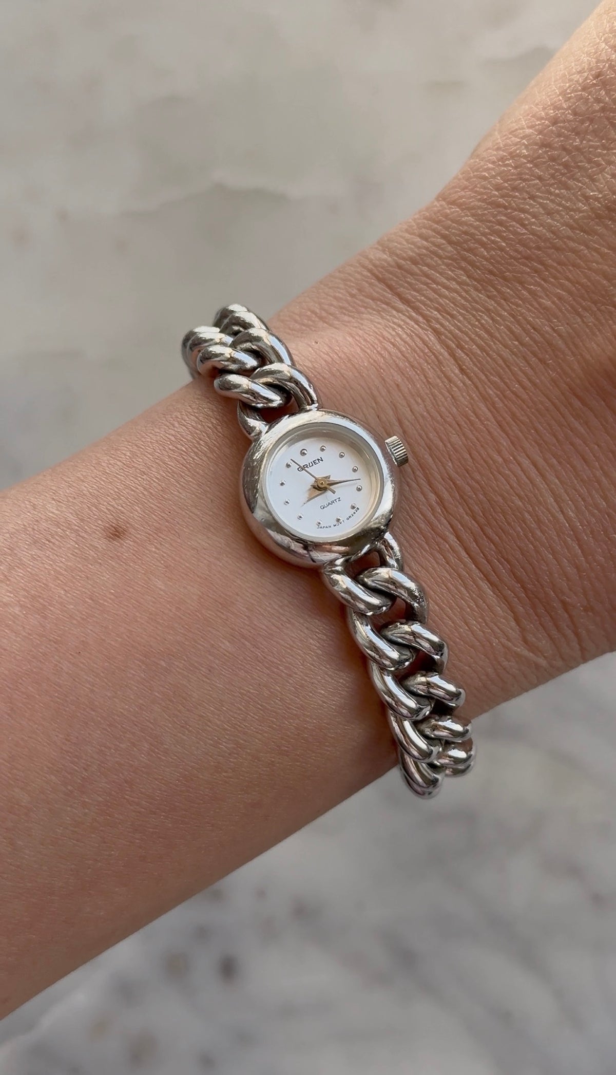 1990's Gruen Quartz Chain Bracelet Watch