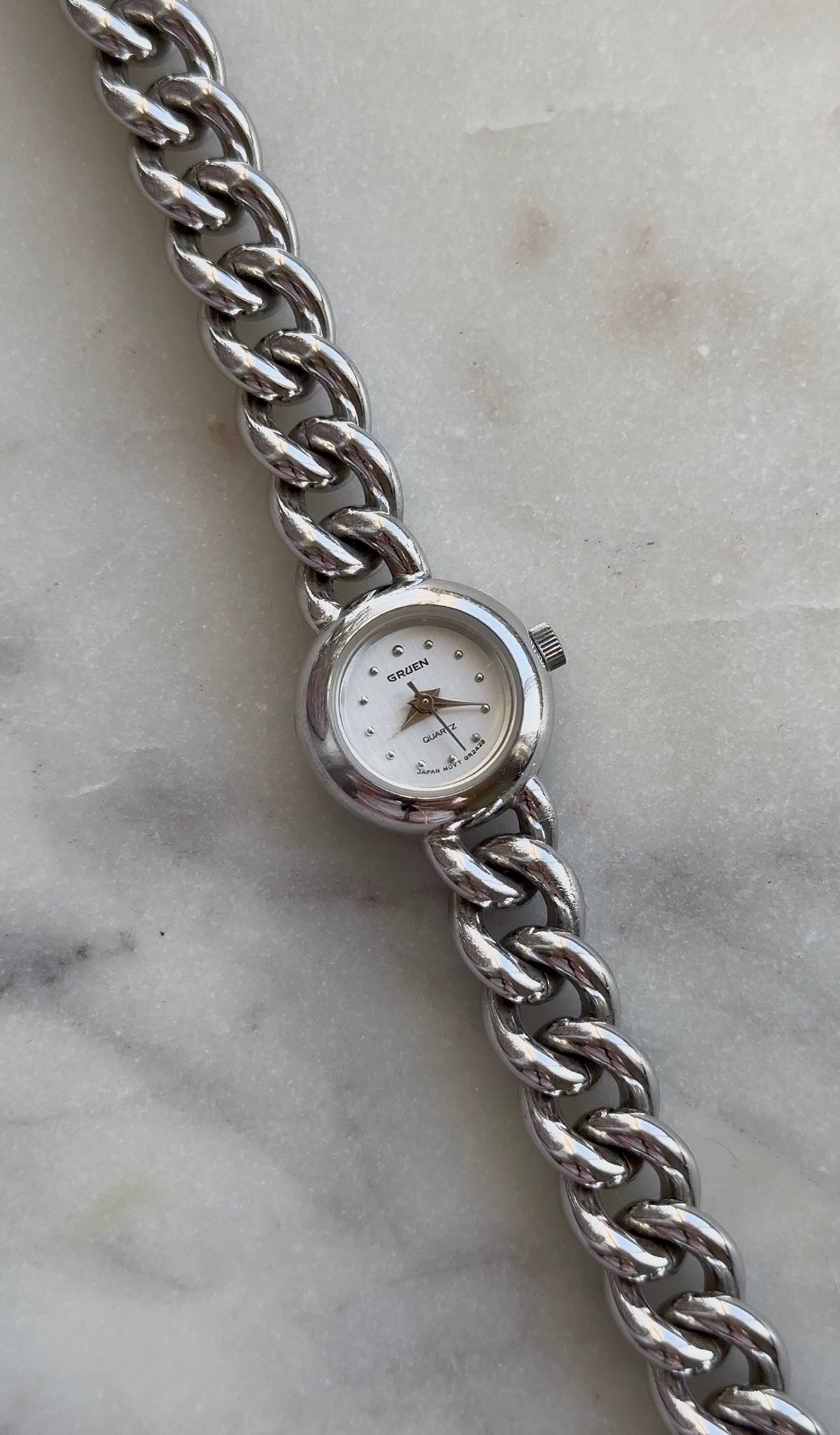 1990's Gruen Quartz Chain Bracelet Watch