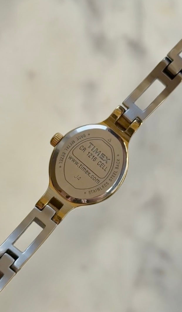 2001 Timex Quartz MOP Two Tone Oval Watch