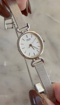 1983 Seiko Quartz Silver Tone Oval Watch