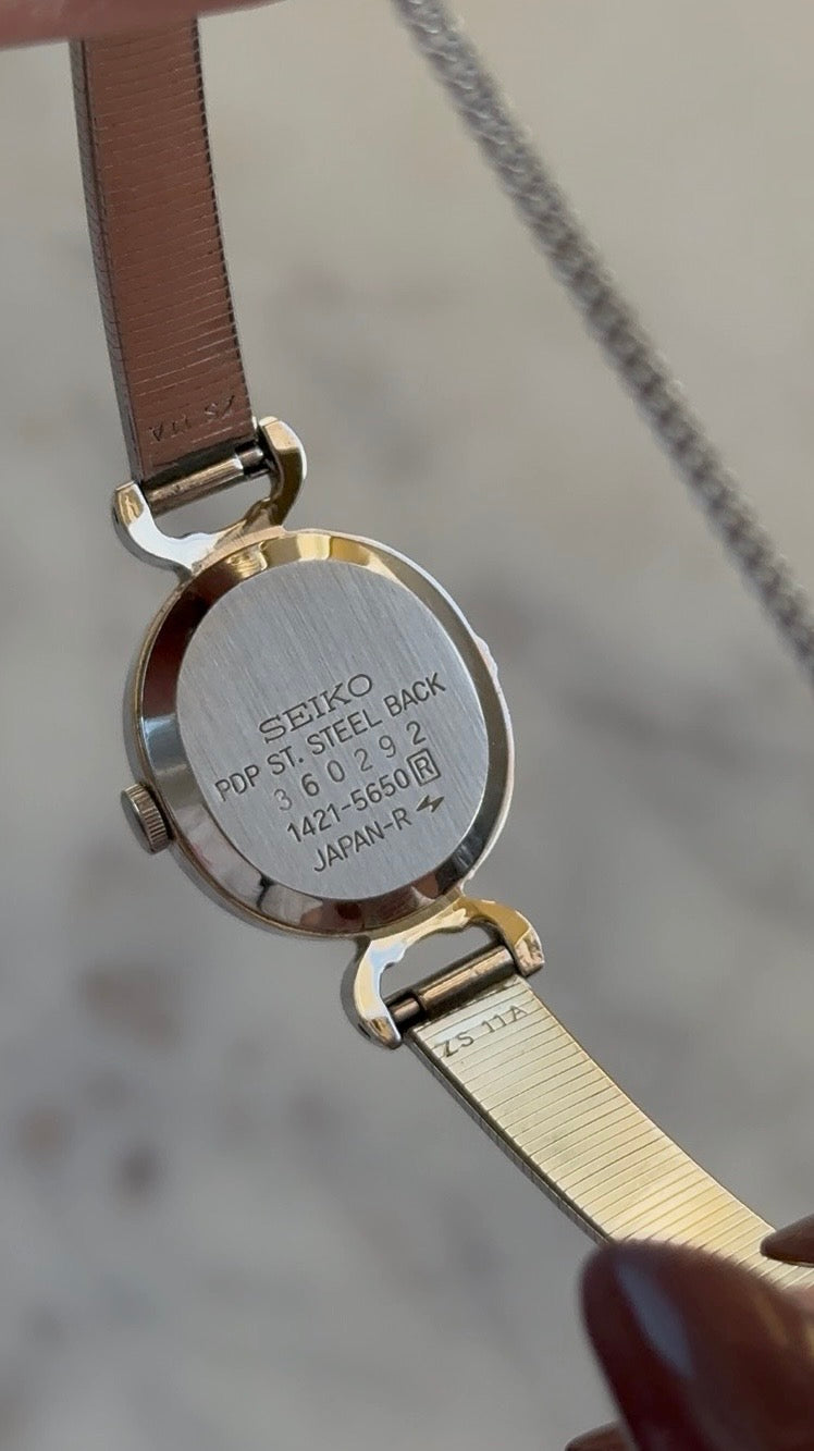 1983 Seiko Quartz Silver Tone Oval Watch