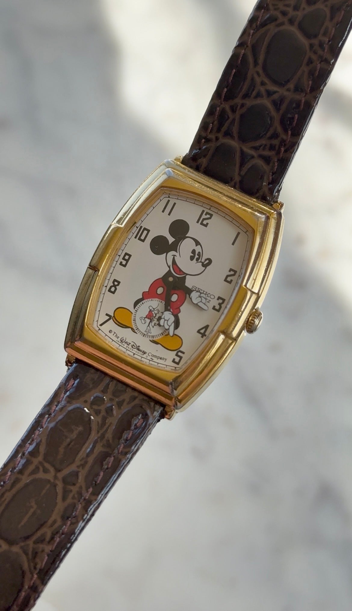 1989 Seiko Quartz Mickey Mouse Tonneau Tank Watch