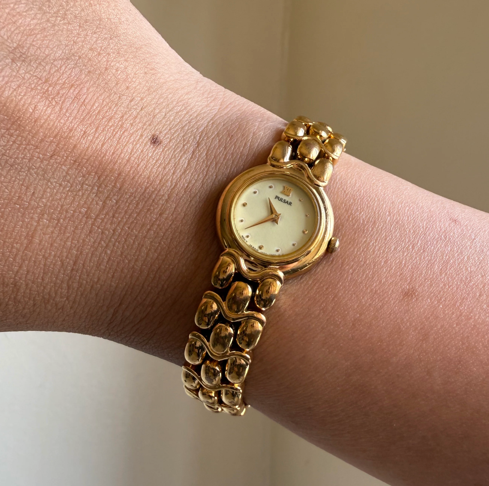 1987 Pulsar by Seiko Gold Tone Movt Japan Watch --