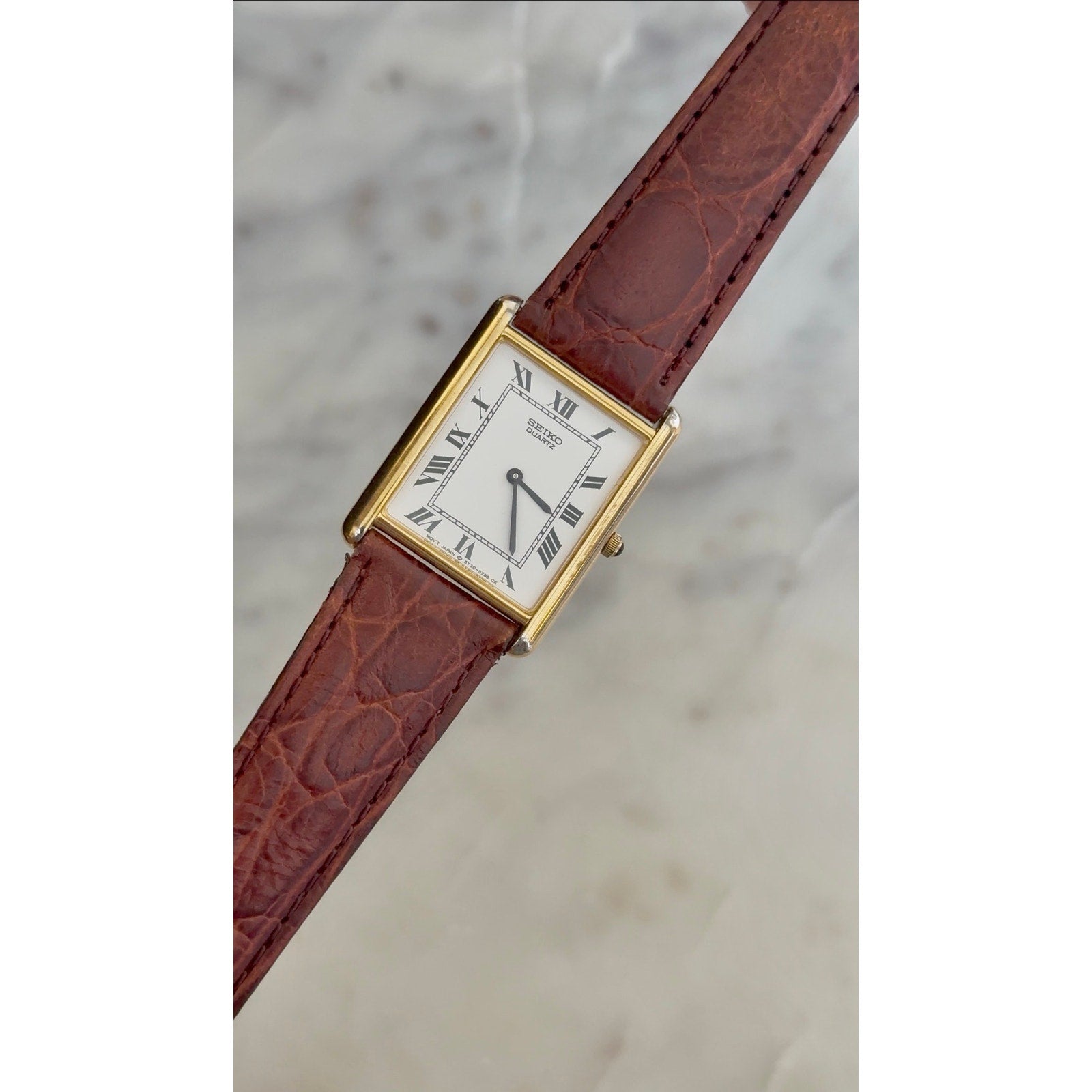 1989 Seiko Quartz Roman Tank Watch