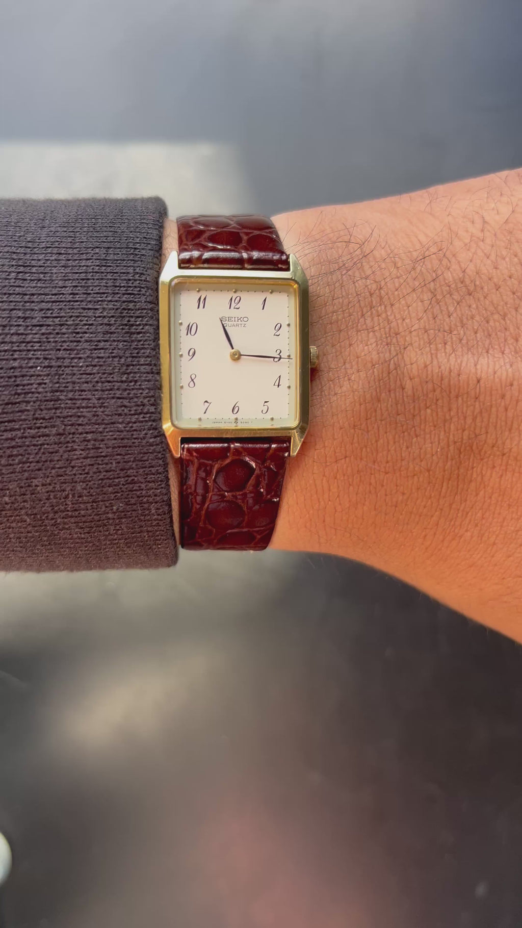 1997 Seiko Quartz Gold Tone Tank Watch