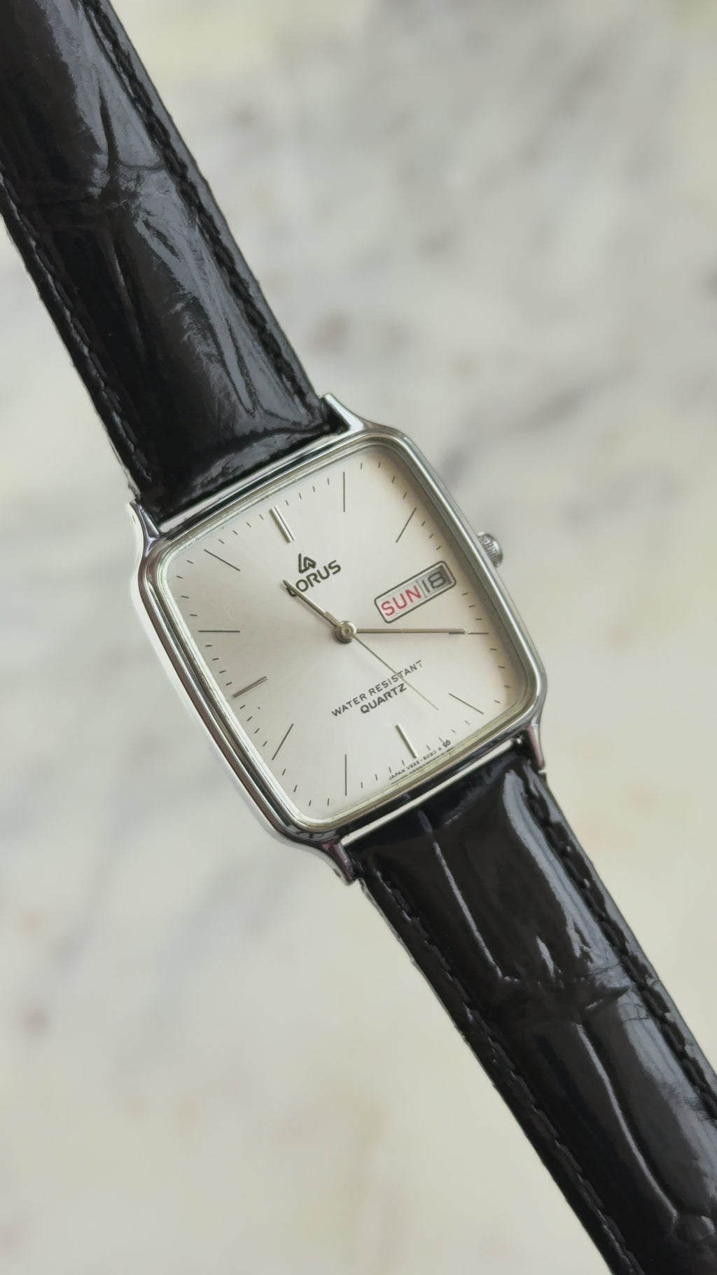 1980’s Lorus Quartz By SEIKO Day-Date Chariot Tank Watch