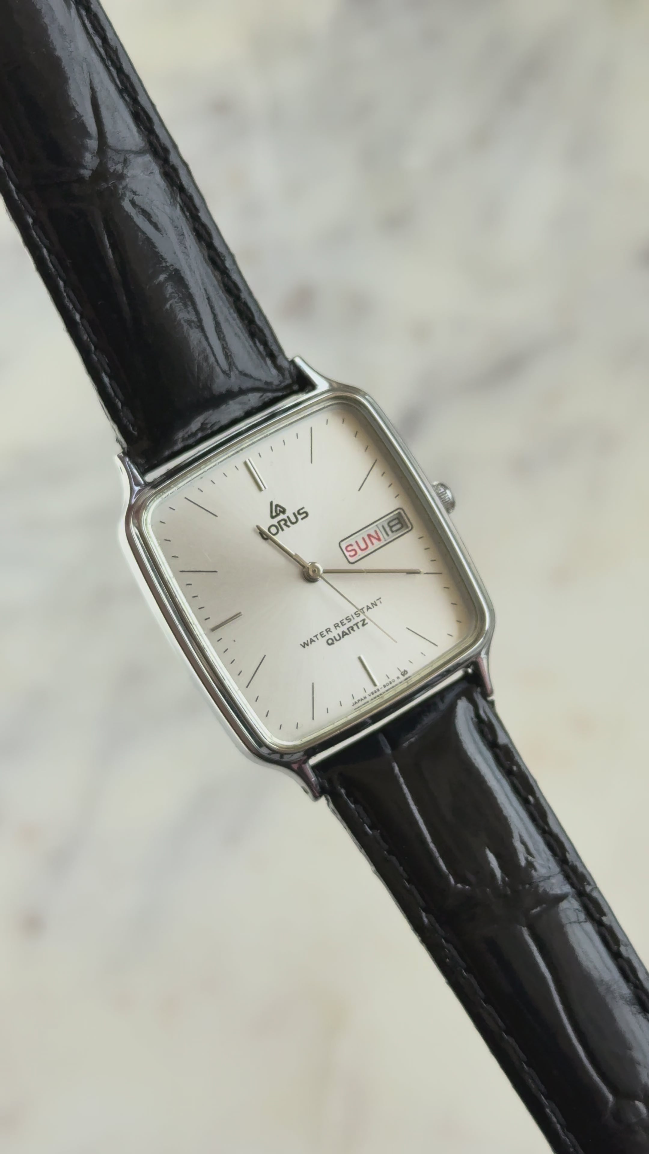 1980’s Lorus Quartz By SEIKO Day-Date Chariot Tank Watch