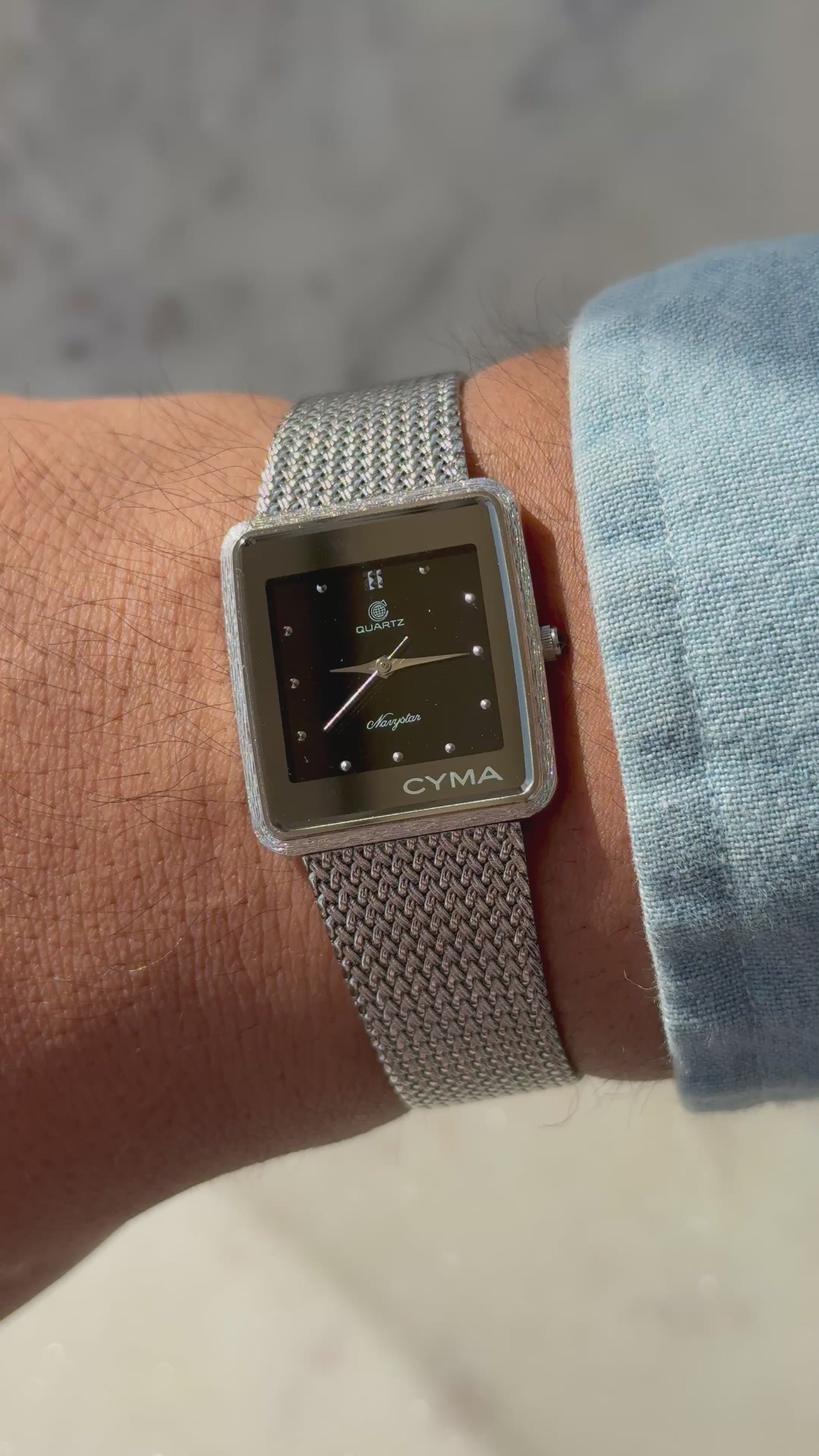 1980’s Cyma Quartz Navystar Swiss Tank Watch