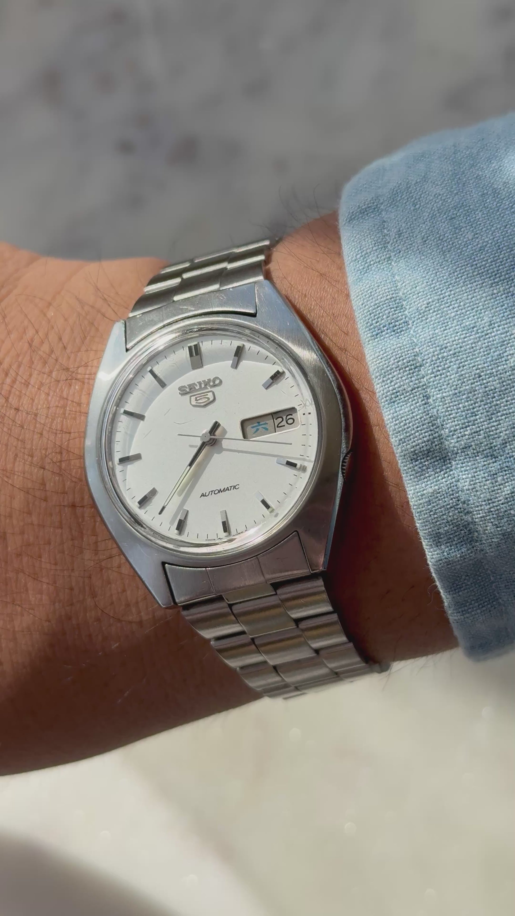 1985 Seiko 5 Automatic Kanji Day Date Watch