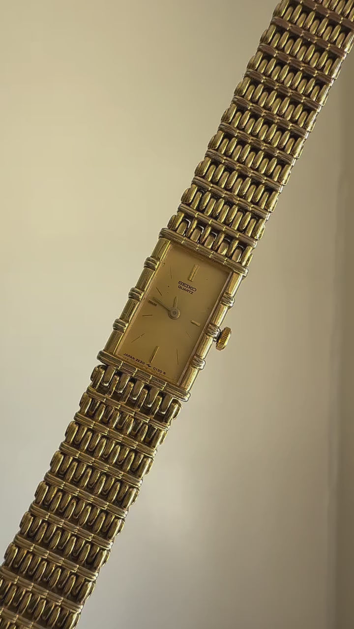 Seiko Gold Tone Vintage Gold Dial Quartz Watch