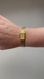 1991 Seiko Quartz SX Gold Tone Tank Watch