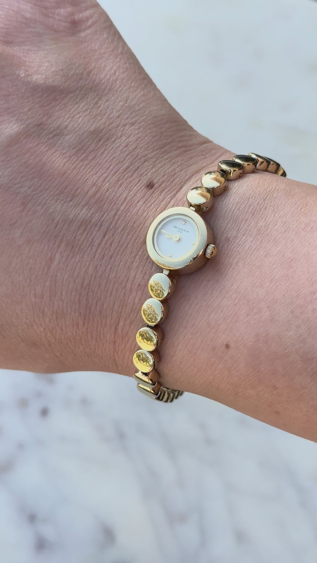 Nivada Grenchen Swiss Quartz Gold-Tone Bracelet Watch