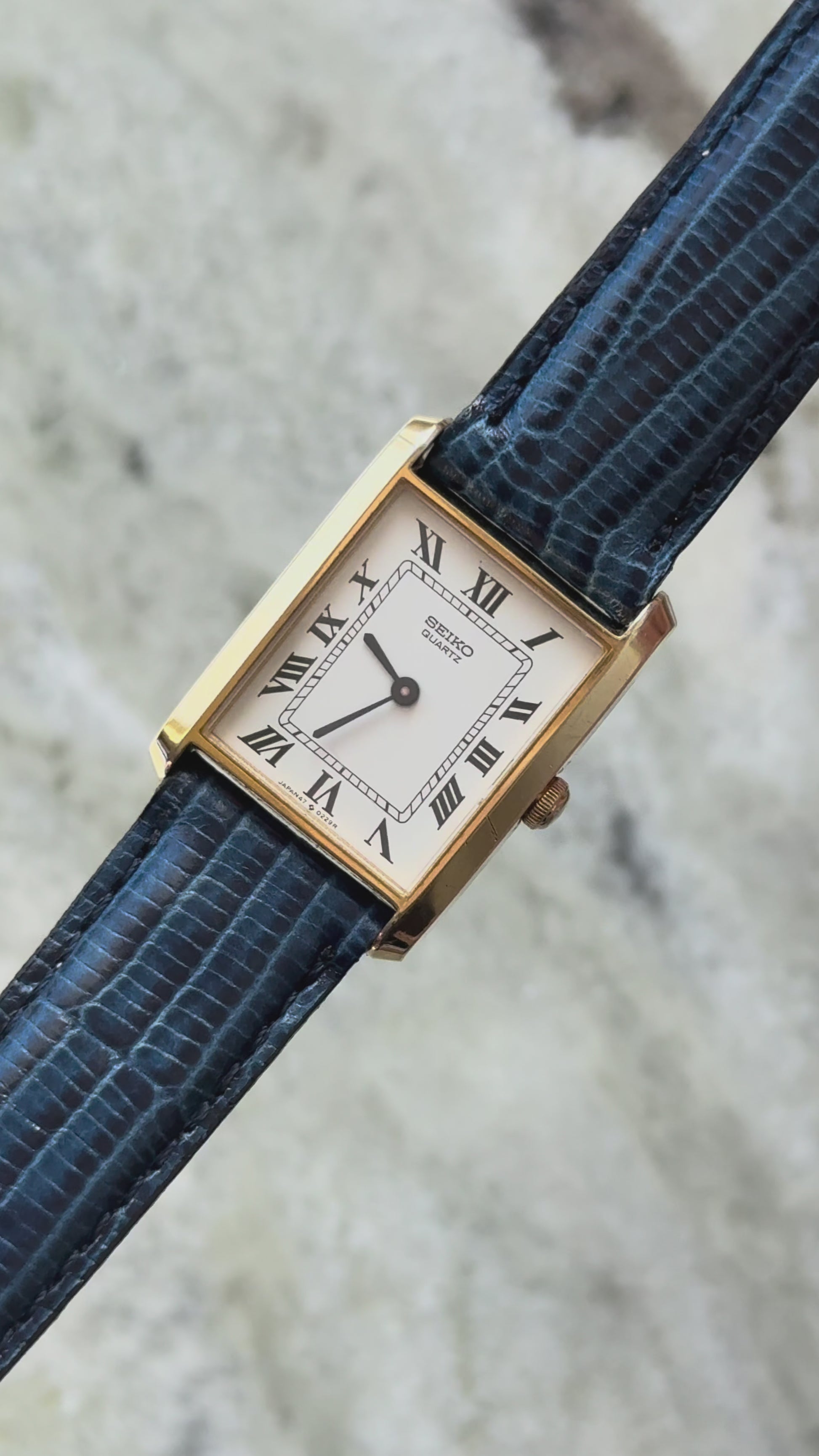 1978 Seiko Quartz Gold Tone Tank Watch