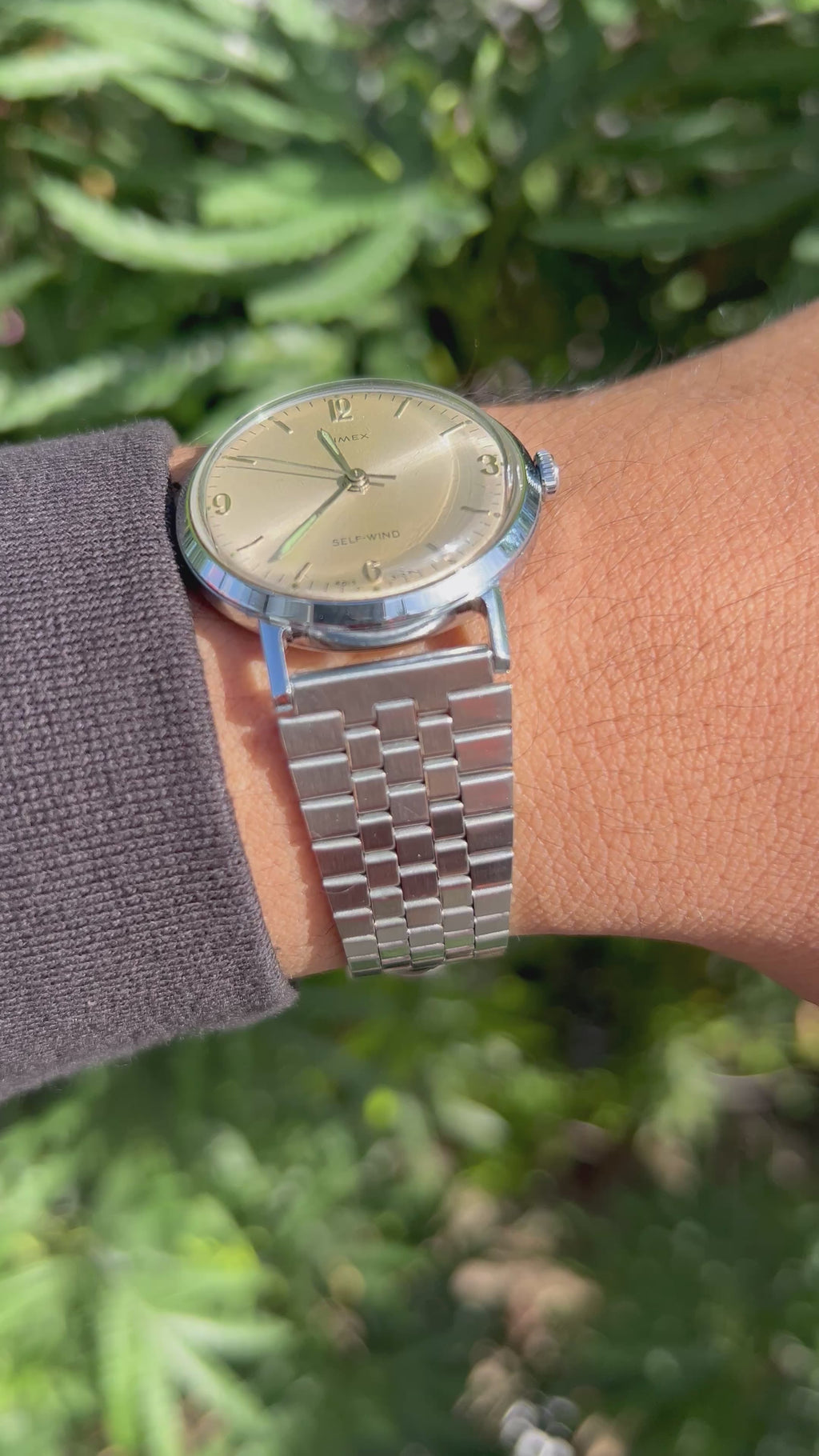 1964 Timex Self Wind Silver Tone Watch