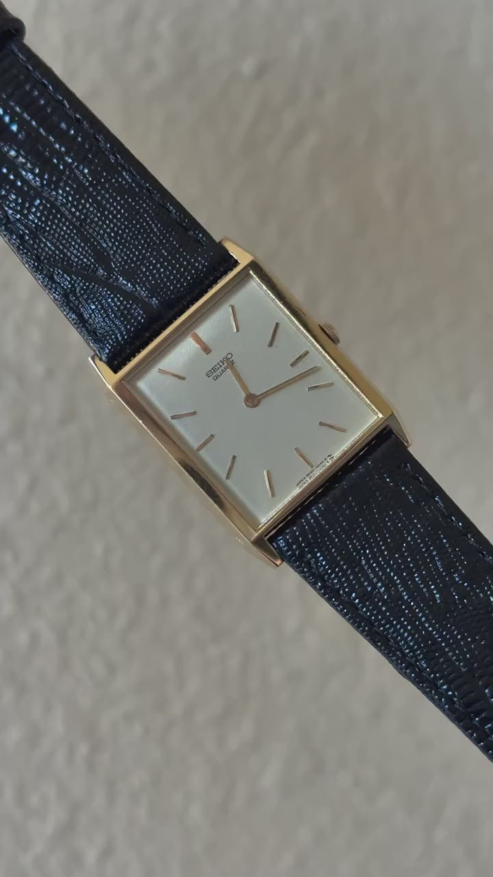 1983 Seiko Quartz Gold Tone Tank Watch