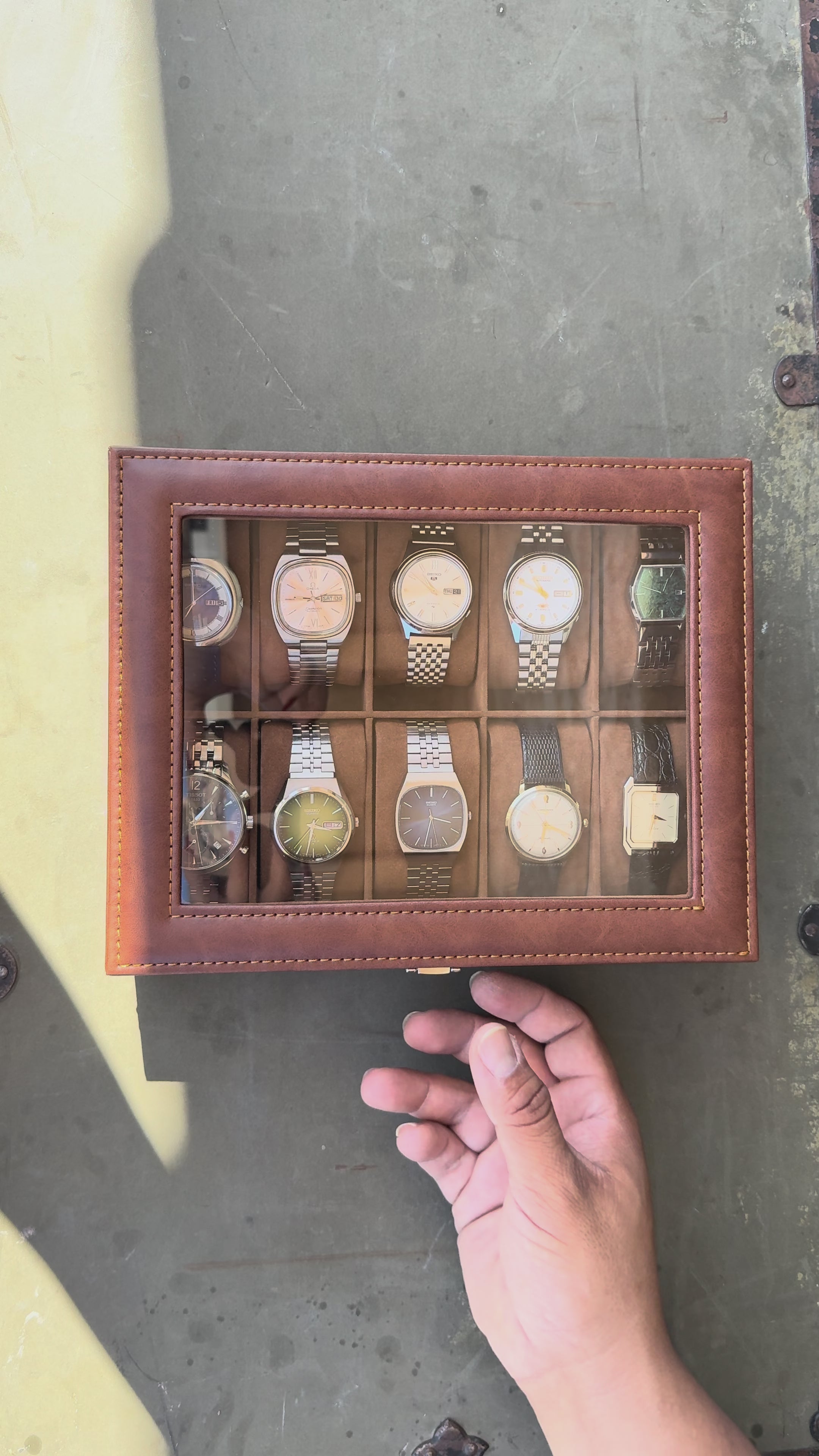 Premium 10-Slot Leatherette Watch Box