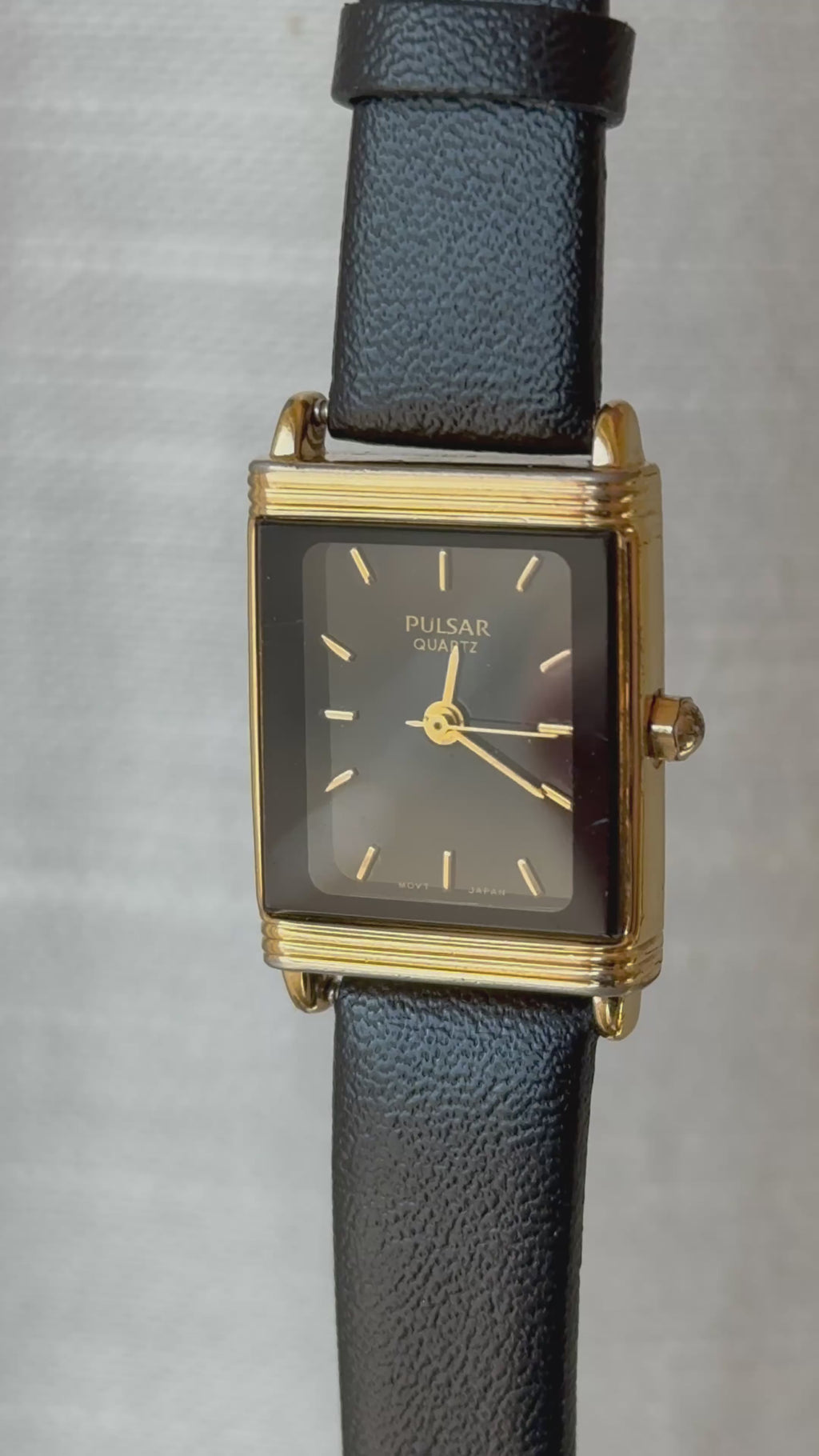 1980’s Pulsar by SEIKO Gold Tone Quartz Tank Watch