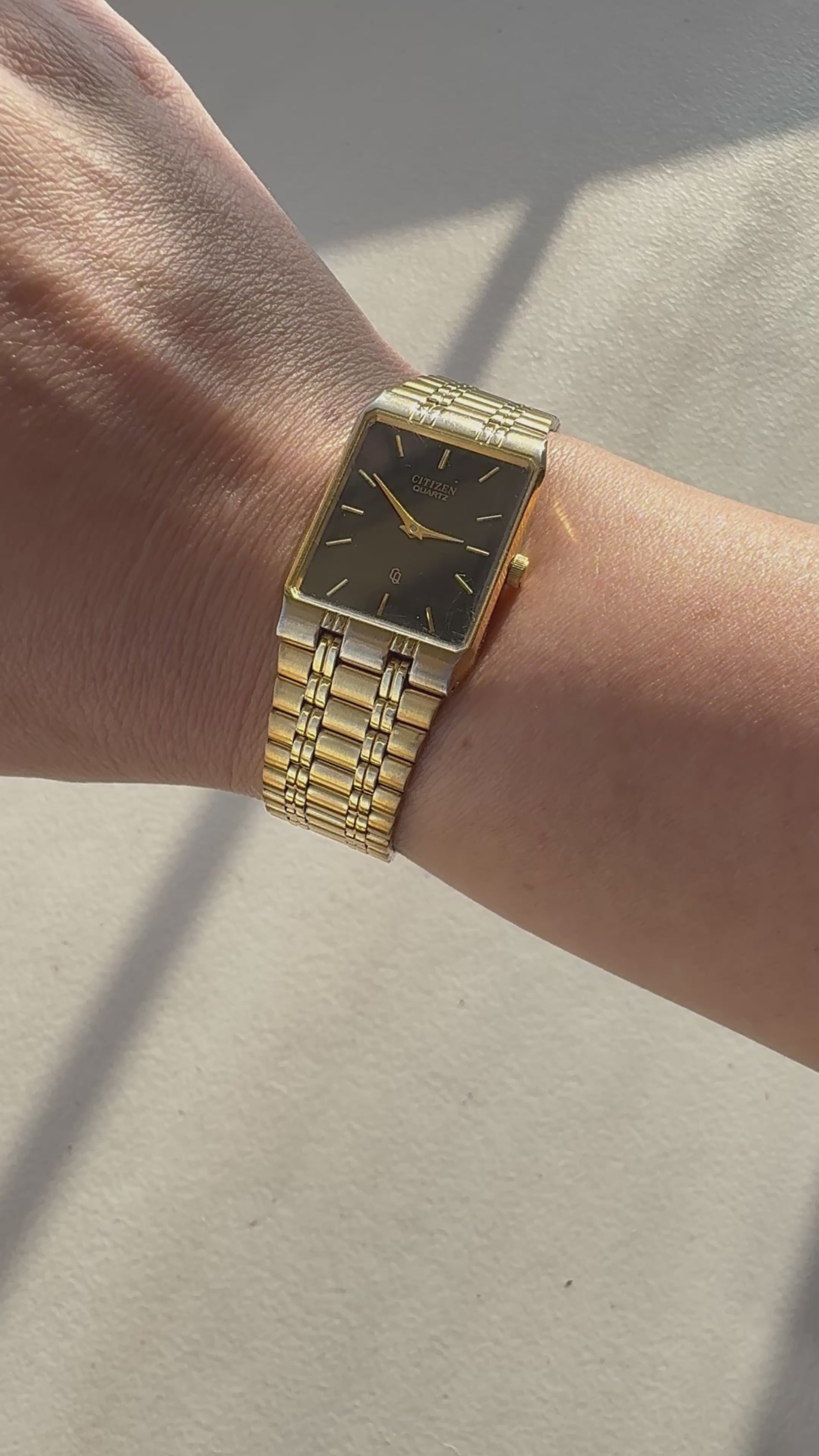 1980’s Citizen Quartz CQ Gold Tone Tank