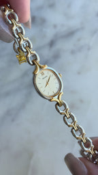 1989 Seiko Quartz Oval Two Tone Bracelet Watch
