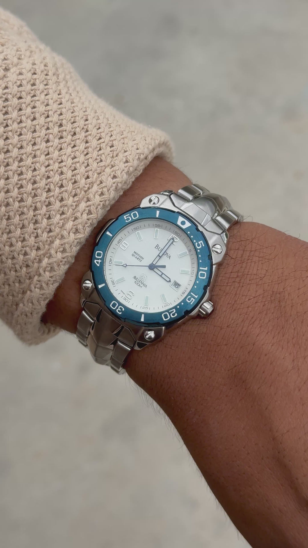 1999 Bulova Motion Quartz Millennia 100m Watch