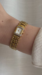 2002 Bulova Gold Tone Tank Watch