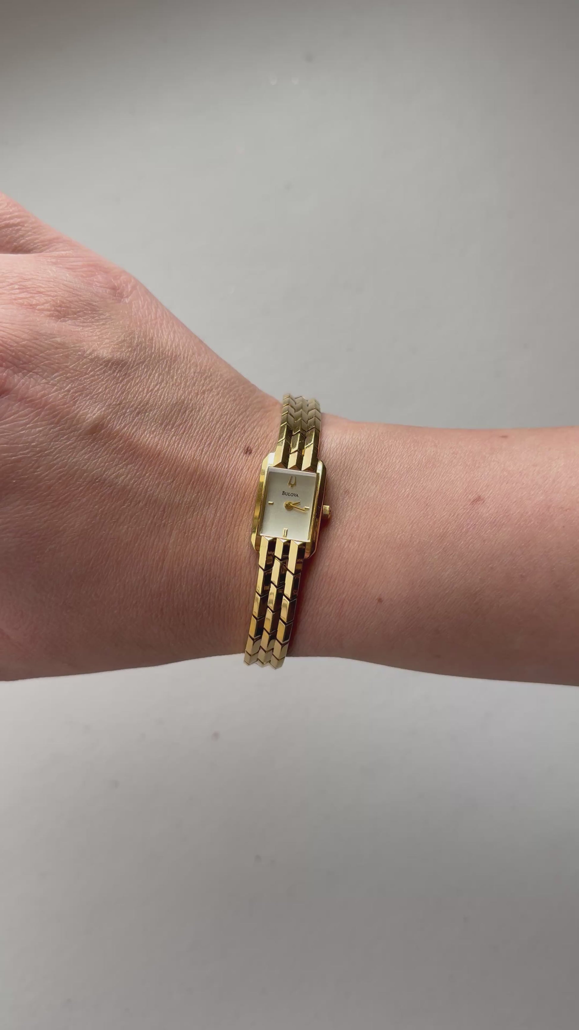 2003 Bulova Gold Tone Tank Watch