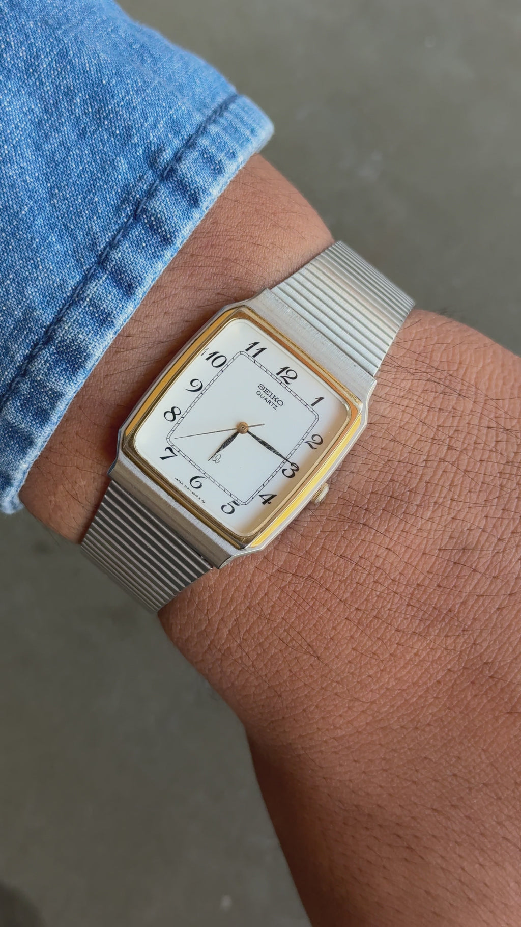 1982 Seiko Quartz Two Tone Tank Watch