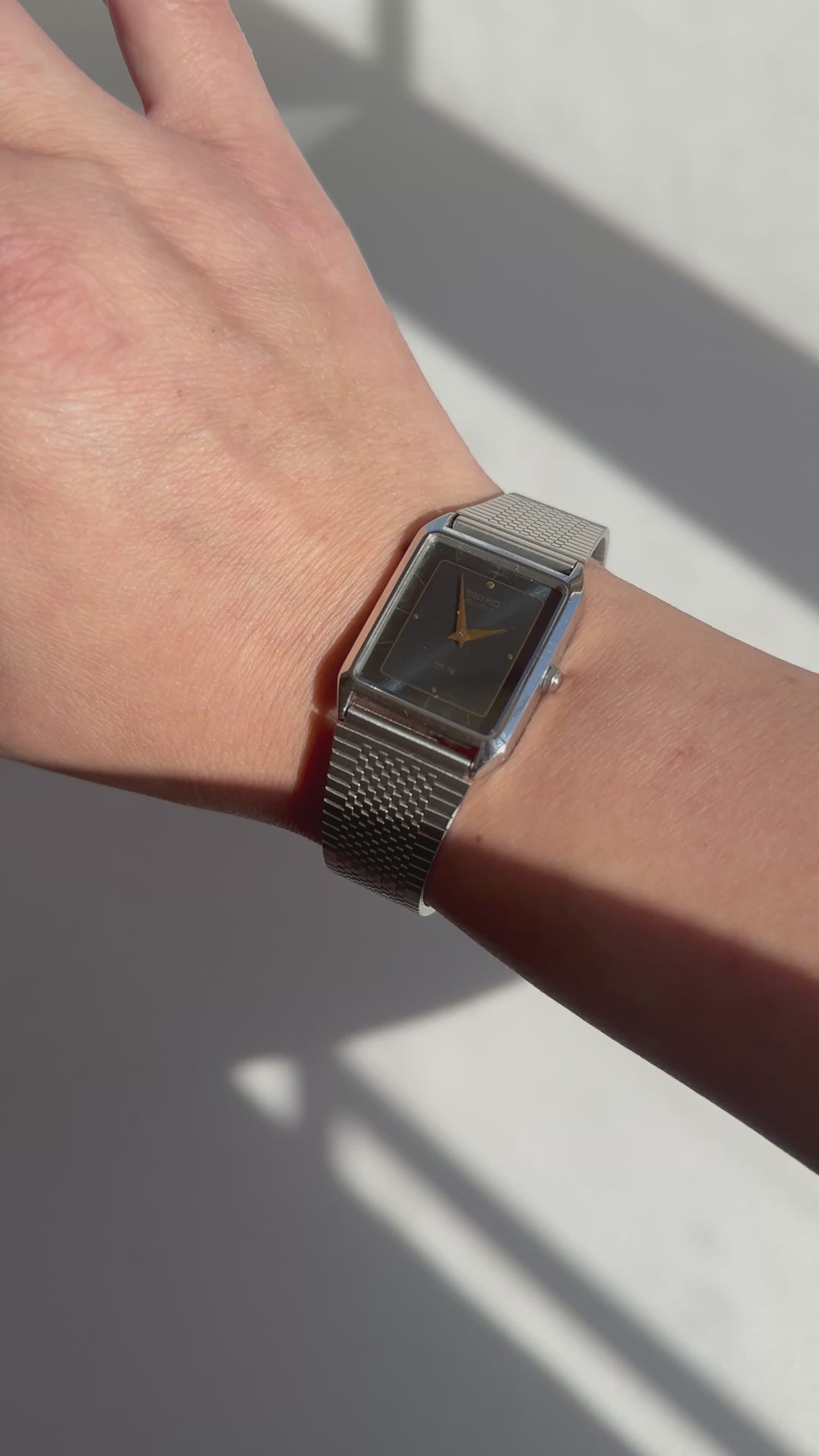 1996 Seiko Quartz SX Silver Tone Tank Watch