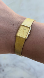 1984 Seiko Quartz Gold Tone Tank Watch
