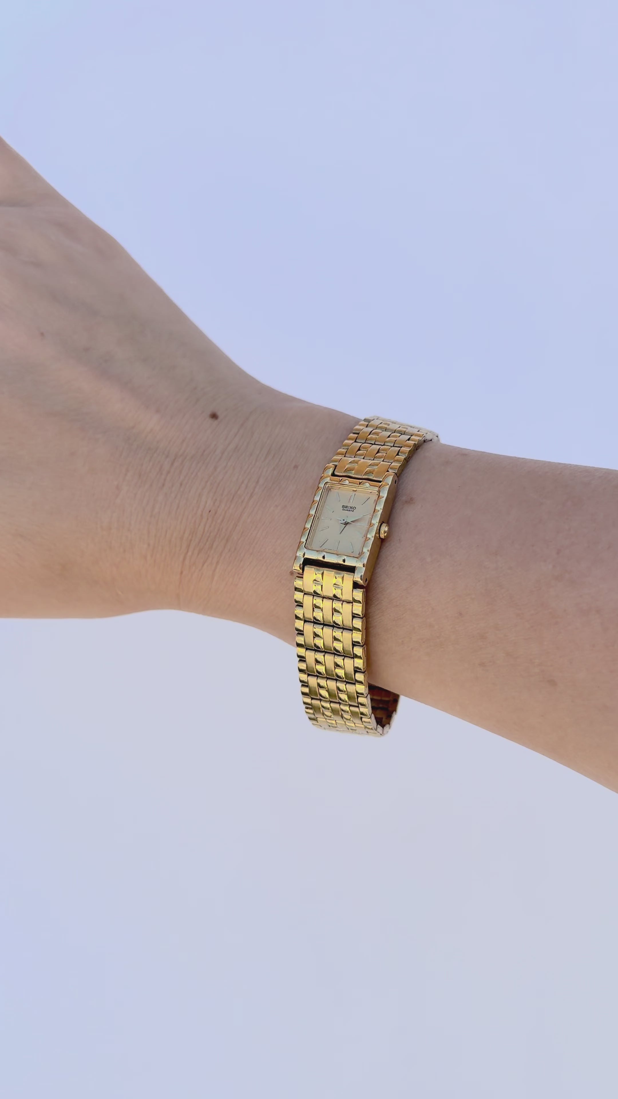 1983 Seiko Quartz Gold-Tone Tank Watch