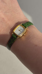 2000 Seiko Gold Tone Barrel Tank Watch