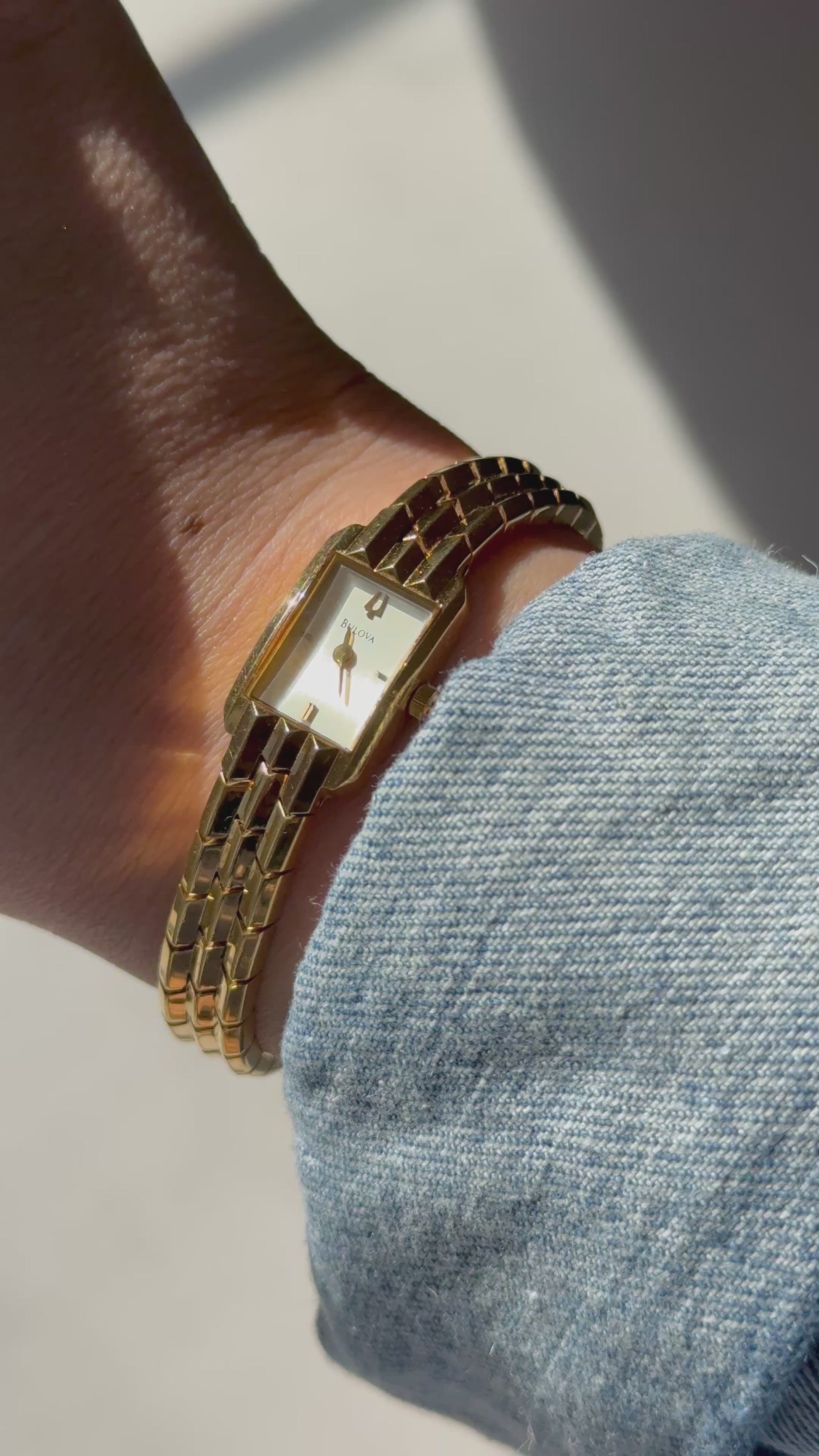 2003 Bulova Gold Tone Tank Watch