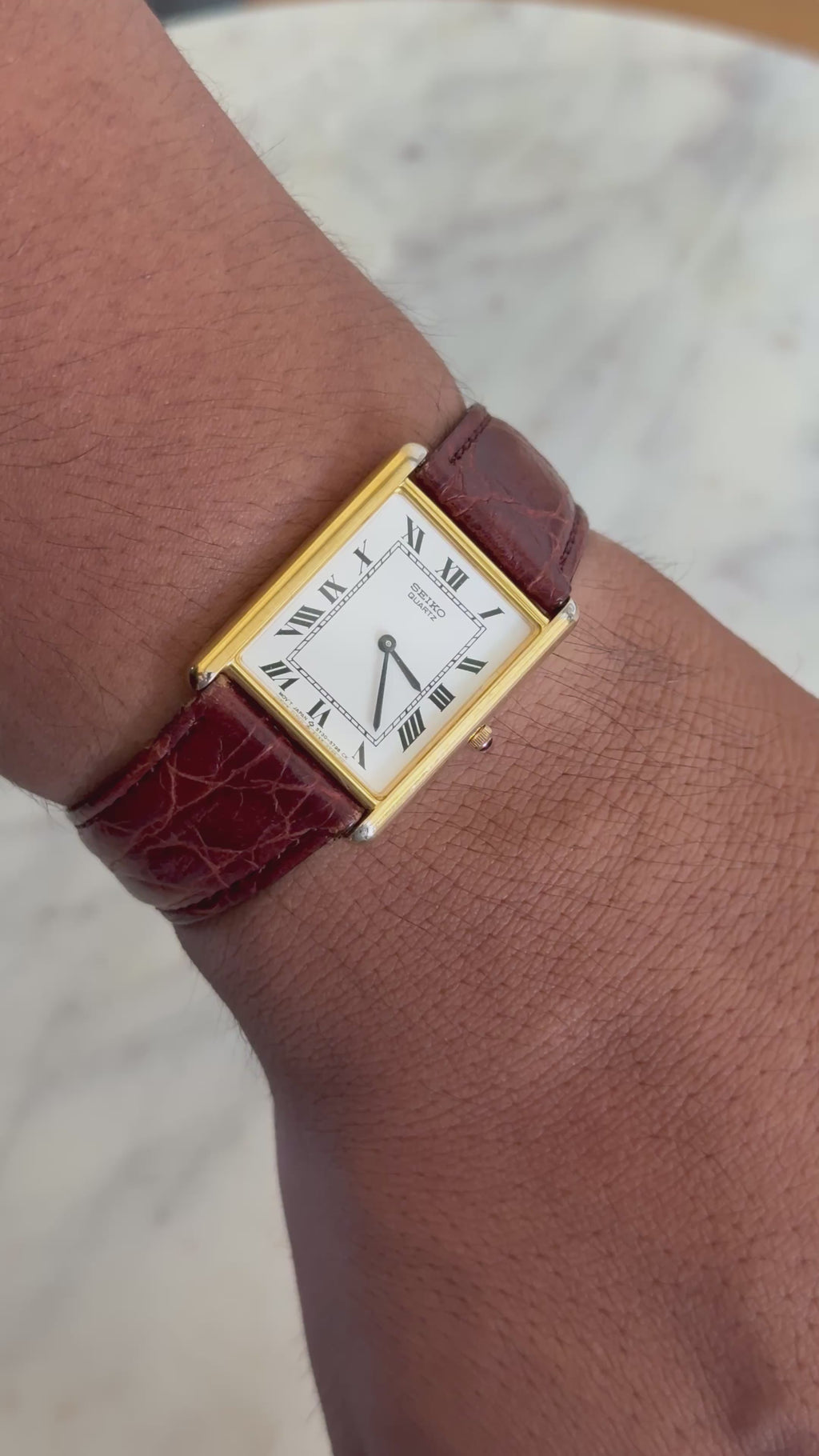 1989 Seiko Quartz Roman Tank Watch
