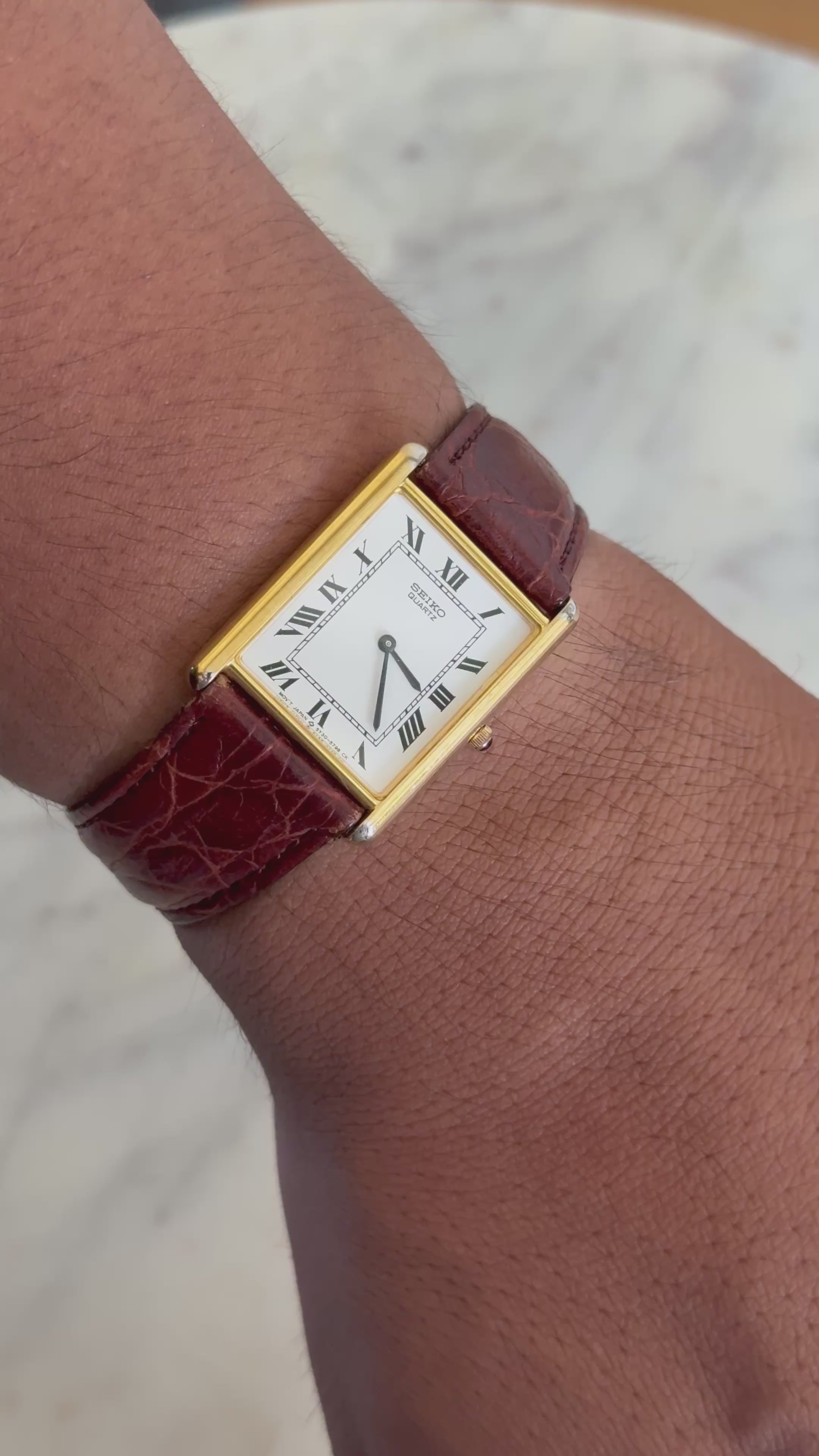 1989 Seiko Quartz Roman Tank Watch